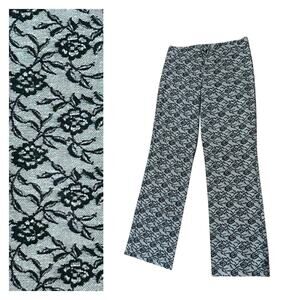 Vintage 90s My Michelle Black faux Floral Lace Pants Made in USA / size 9/10 -